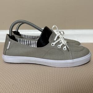 Vans Women’s Canvas Sneakers Khaki Taupe Size 6.5 Low Top Surf Siders